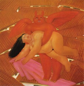 Femme Enlevée Par Le Démon — Fernando Botero, Surrealist Painting