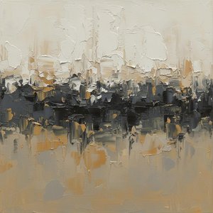 Ethereal Horizon: A Monolithic Study Of Textured Earth And Charcoal Shadows — Laurent Fabre, Neo-abstract Art