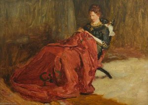 Hannah Lorimer Embroidering A Bedcover — John Henry Lorimer