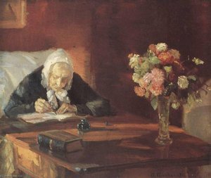 Ane Hedvig Brøndum Sidder Ved Bordet English Ane Hedvig Broendum Sitting At The Table — Anna Kirstine Ancher