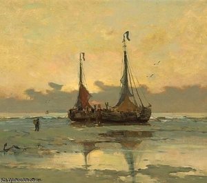 Fishing Boats At Low Tide