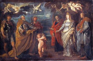 Sankt Georg Mit Den Märtyrern Maurus, Papianus, Domitilla, Nerus Und Achilleus — Peter Paul Rubens