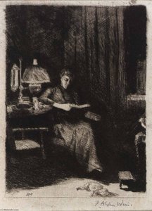 The Evening Lamp — Julian Alden Weir