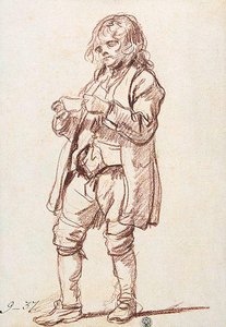 Study For 'the Paralytic'. Study Of A Boy Carrying A Cup — Jean-baptiste Greuze