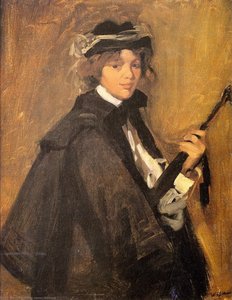 Girl In Black Cape — William James Glackens, Ashcan School