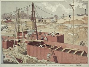 Laying The Foundations For The Eiffel Tower — Eugène Samuel Grasset