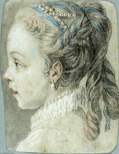 Head Of A Young Girl Facing To The Left — Charles-andré Van Loo