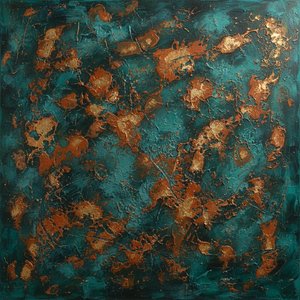 Fractured Gilded Veins Amidst The Deep Teal Chaos Of An Eternal Topography — David Moreau