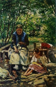 Grandmother and granddaughter