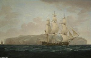 A Royal Navy Two-decker Off St Helena