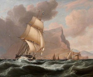 A Frigate sailing south from Gibraltar
