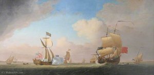 King George Ii In The Royal Yacht On A Return From Hanover — Peter Monamy