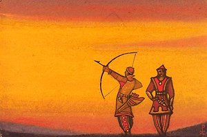 Polovets With Bow — Nicholas Roerich, Art Nouveau