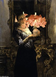 Retrato De Mujer — José Jiménez Aranda, Academic Realism / Symbolism
