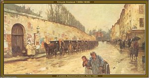 A Shower - Bonaparte Street — Frederick Childe Hassam
