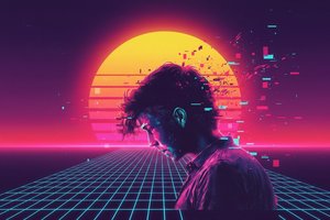 Fragmented Solitude In The Neon Dusk — Fabien Fournier