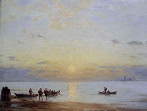 Soleil Couchant Dans La Lagune — Amédée Rosier