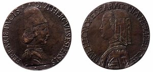 Ercole I D'este (obverse) And Eleonora Of Aragon (reverse) — Cosmè Tura