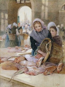 Women In The Fish Market, Boulogne — Hector Caffieri