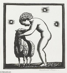 Child And Lamb — Rockwell Kent