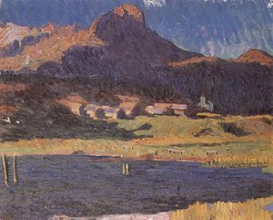 Silsersee With View Of Maloja — Giovanni Giacometti
