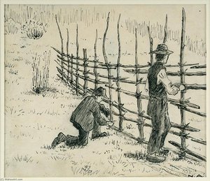 Men Binding Hay Racks — Nicolai Astrup