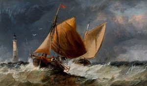 Fishing Craft off the Eddystone Lighthouse