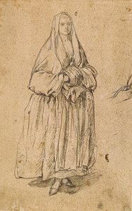 Standing Woman Holding A Muff Facing Right — Pietro Longhi