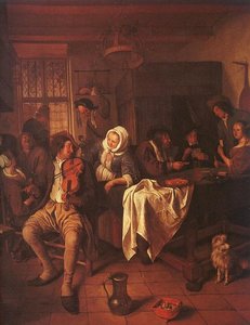 Inn With Violinist ^ Card Players — Jan Havickszoon Steen
