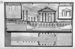 The Roman Antiquities, T. 4, Plate Xxxix. Plans And Elevations Of The Remains Of The Portico D`ottavia. — Giovanni Battista Piranesi