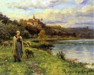 Woman By The Water — Daniel Ridgway Knight
