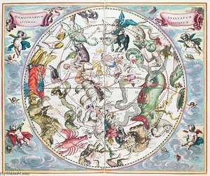 Map Of The Southern Hemisphere, From ''the Celestial Atlas — Andreas Cellarius