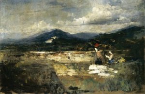 Landscape With Figures — Cesare Tallone