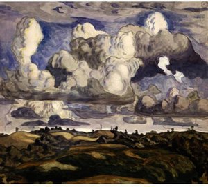 Landscape With Hills And Clouds — Charles Burchfield, American Regionalism