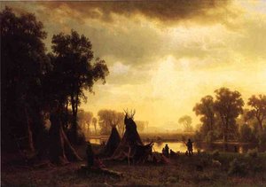 An Indian Encampment — Albert Bierstadt