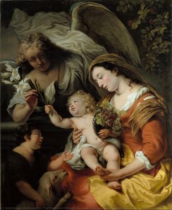The Virgin And Child With The Infant Saint John The Baptist, And Gabriel — Фердинанд Бол, Baroque