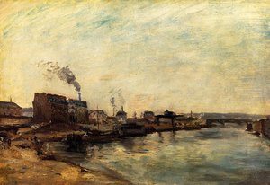 Port De Grenelle 1 — Eugène Henri Paul Gauguin, Post-impressionism
