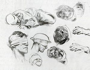 Heads, Hands, And Figure (also Known As Studies For Gassed) — John Singer Sargent