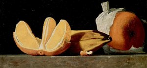 Sustenance, A Still Life With Oranges And A Banana — John Frederick Peto