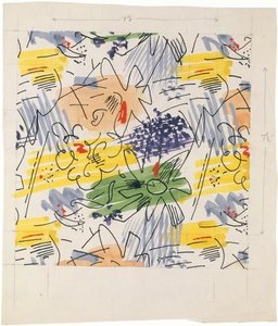 Fabric Design, Abstract Pattern With Flower Shapes — Stuart Davis