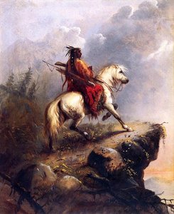 Crow Indian On The Lookout — Alfred Jacob Miller