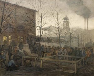 Ruhleben Prison Camp The Queue for Bread from Denmark