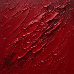 Crimson Resonance: A Monumental Study In Sculptural Impasto And Rhythmic Motion — David Moreau, Plaster & Texture Art