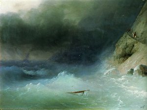 The Tempest Near Rocks — Ivan Konstantinovich Aivazovsky