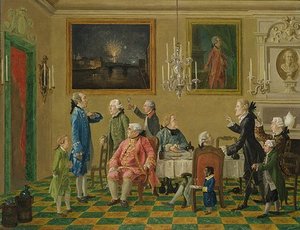 British Gentlemen At Sir Horace Mann's Home In