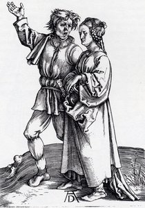Pareja Rústica — Albrecht Dürer, Grabado Del Renacimiento Nórdico