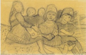 Five Children On The Edge Of The Meadow — Паула Модерсон-бекер, Expressionism
