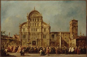 LA PROCESSION DU DOGE DE VENISE A L'EGLISE DE SAN ZACCARIA, LE JOUR DE PAQUES