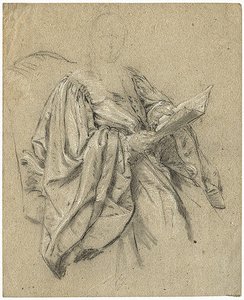Sketch Of A Woman's Costume With Wide Sleves — Adolph Von Menzel
