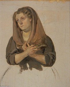 Woman Clasping The Bible — George Harvey